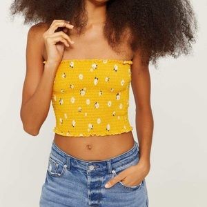 Yellow cropped tube top